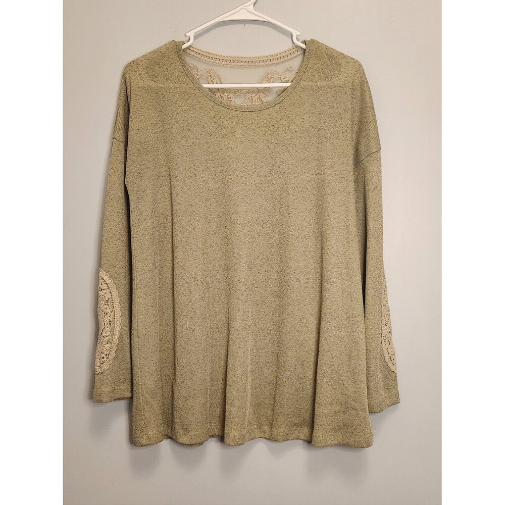 Simply Noelle Long Sleeve Tee With Embroidery Size S/M